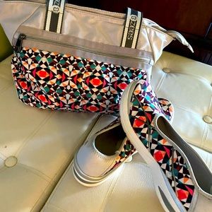 Bzees Yoga/Gym Crossbody Bag and Slips Ons Bundle